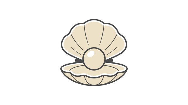 Open Oyster Shell with Shiny Pearl Inside