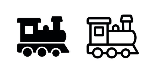 Toy Train Engine Icon: Classic Playtime Symbol for Children's Games and Transportation © liubomir118809