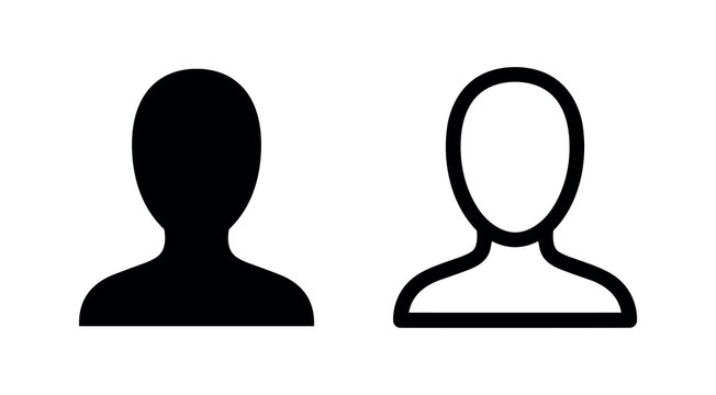 User or avatar icon in glyph and outline style, representing a person or profile