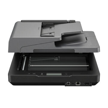 Professional flatbed document scanner device with document feeder