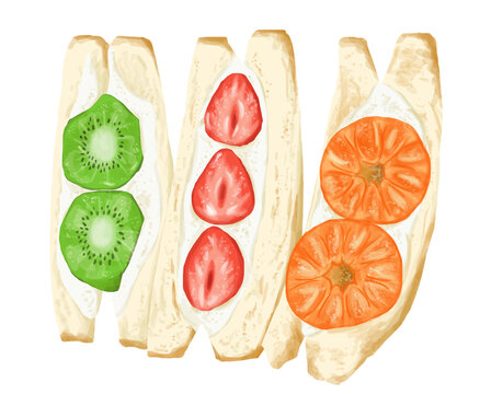 Fruit sando ( Japanese fruit sandwiches)