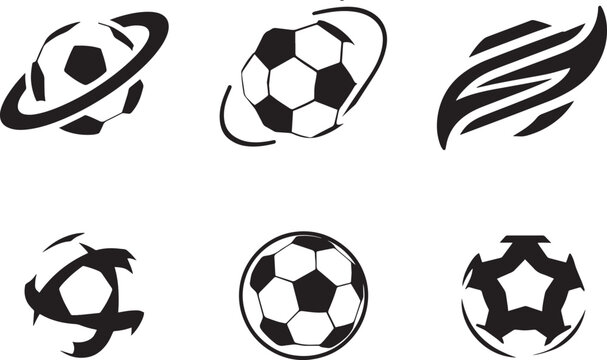 Modern soccer football sports logo icons set