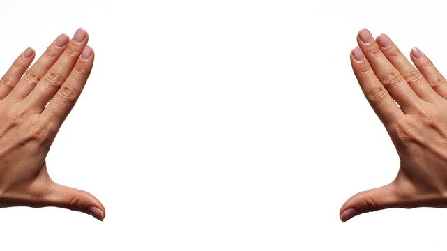 Hands making different gestures isolated.