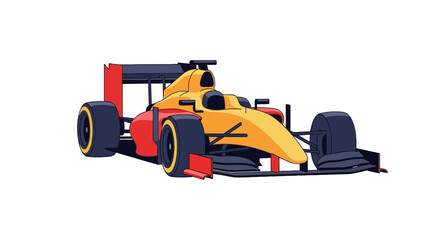 Naklejka premium Yellow and red racing car vehicle.