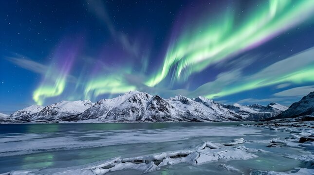 Aurora borealis with motion blur effect