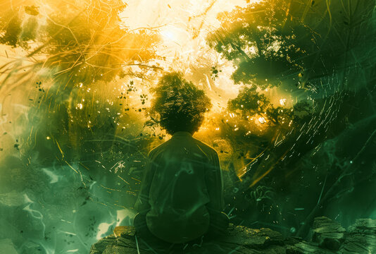 A conceptual representation of life's purpose and spiritual transformation, emphasizing clarity and the connection between humanity and the universe.