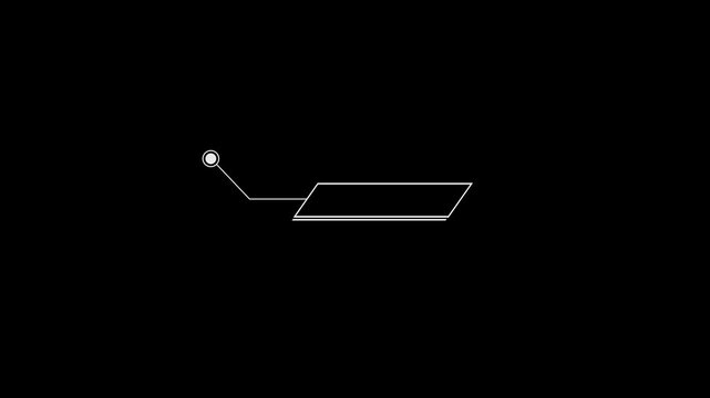 Minimalist wireframe callout box with clean line pointer overlay