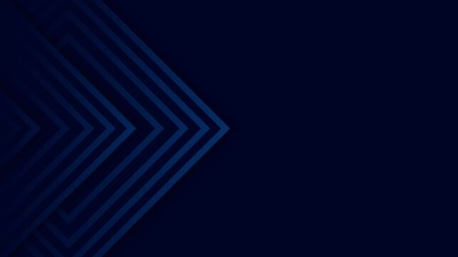 Dynamic Abstract Blue Chevron Lines Moving on Dark Navy Background Loop.