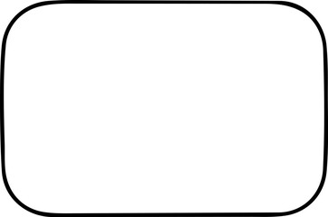 Obraz premium Minimal rounded rectangle label frame with black outline and empty center on transparent background, ideal for stickers, stationery and packaging design