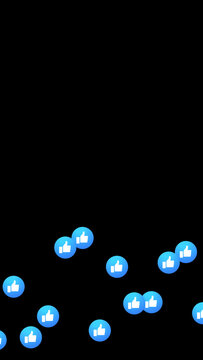 Premium Overlays Social Emoji Like Alpha Channel VERTICAL Left 60 Sec&ndash; Animated Like Reactions with Transparent Background for Reels, Stories, Shorts and Video Editing