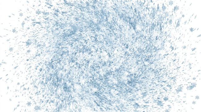 Dynamic falling snow blizzard effect on white background