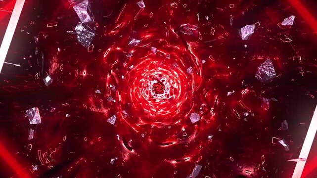 Cyber Reactor Core Tunnel Red Seamless VJ Loop Background