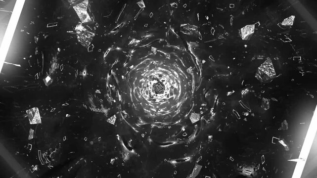 Cyber Reactor Core Tunnel Monochrome Seamless VJ Loop Background