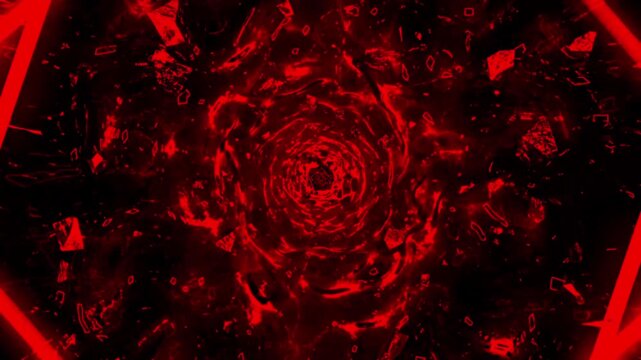 Cyber Reactor Core Tunnel Dark Red Seamless VJ Loop Background