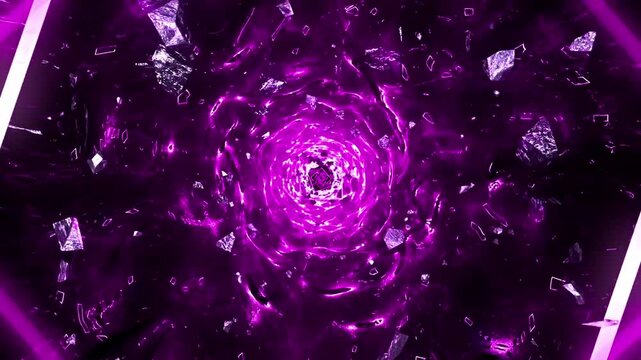 Cyber Reactor Core Tunnel Purple Seamless VJ Loop Background