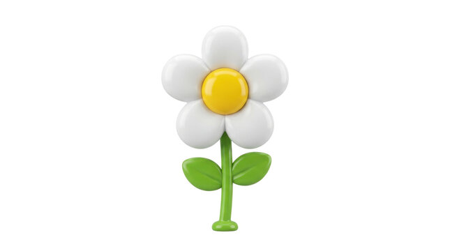 Cute 3D Plastic Daisy Flower Toy Render