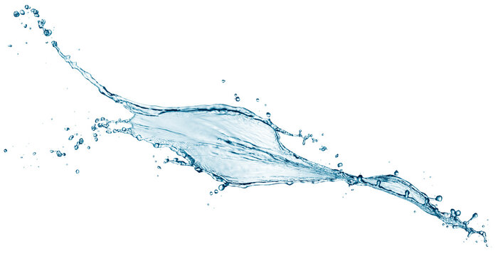 Flowing water splash isolated
