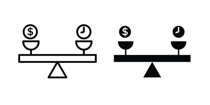 Time and money scale icon
