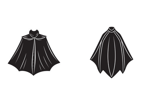 capes with white lines isolated on white background for graphic design and illustration