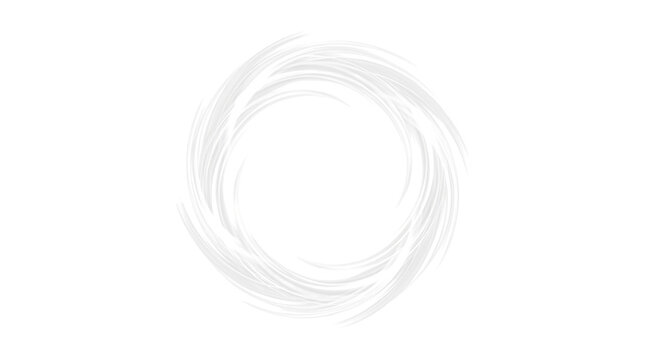 White circular wind swirl ring / frame effect, abstract vortex circle