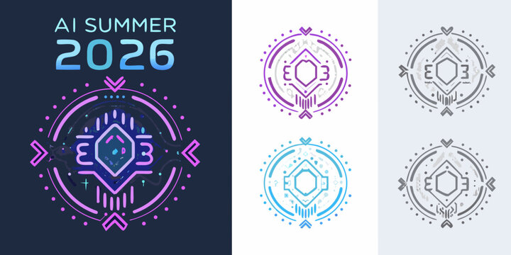 Geometric emblem with alphanumeric characters vector illustration