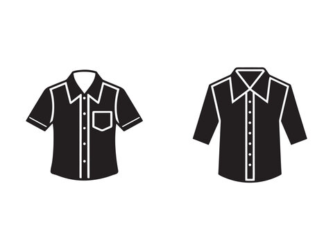 Shirts with buttons and collars in black and white  mens clothing  fashion design elements