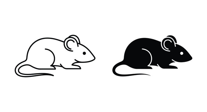 Two cartoon rats facing opposite directions