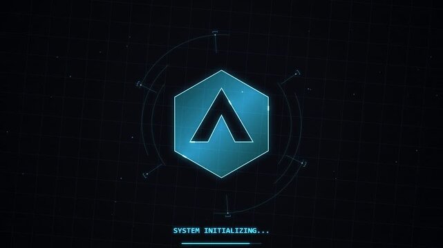 Digital Hexagon Interface with System Initializing Loading Animation