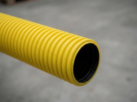 Yellow corrugated hdpe pipe for drainage and cable protection