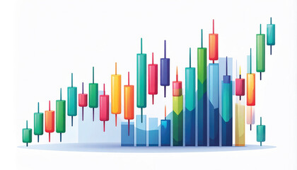 Obraz premium Colorful stock market graph chart.