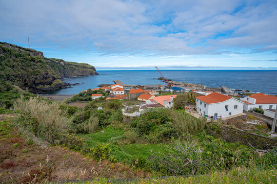 Coastal beach area in Santa Cruz das Flores, Flores Island, Azores, Portugal