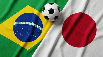 Fototapeta premium Stylized Global Soccer Championship Concept with Switzerland and Bosnia Flags
