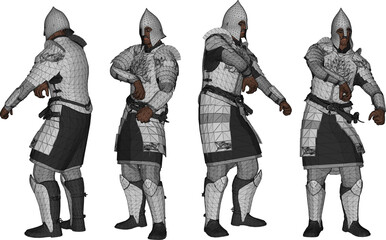 Fototapeta premium Vector sketch illustration of a classic vintage old royal knight warrior design in armor with head protection