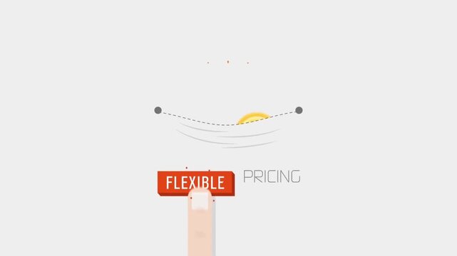 2D Animated Hand Choosing Flexible Pricing Button, Flat Design Business Scales Icon, Website UI Subscription Plan Motion Graphic
