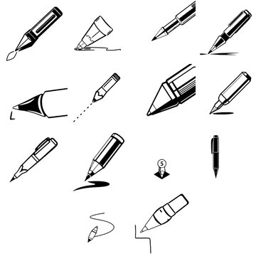 Marker Pen Sharp Corner Modern Design Outline Icon