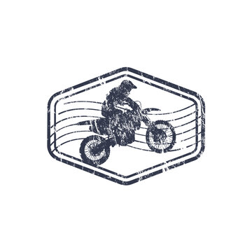 Motocross rubber stamp with grunge effect