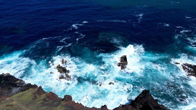 aerial view of the ocean