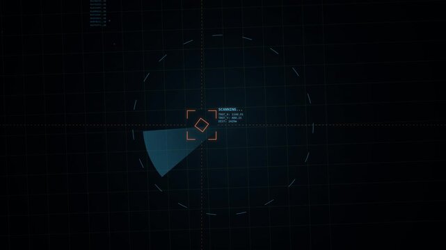 Digital Radar Interface Showing Target Scanning And Lock Engagement
