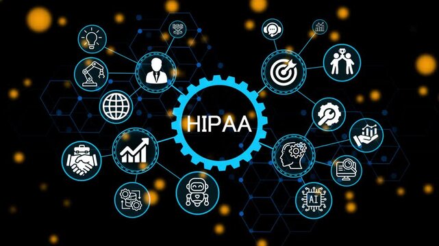  HIPAA business and technology concept. Financial success concept on virtual screen. Business, Technology, Internet and networking concept. 4k animation video 