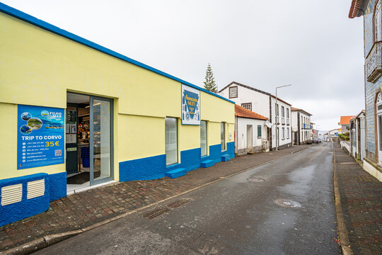Supermarket, H&eacute;lios warehouse in Santa Cruz das Flores, Flores Island, Azores, Portugal.