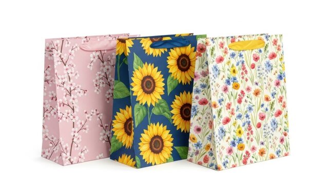 Colorful fabric with sunflower and floral patterns