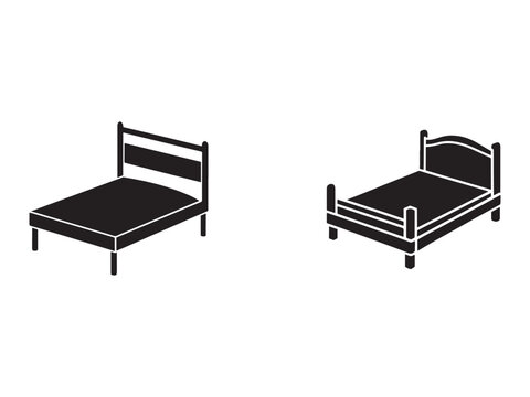 bed frames with mattresses and headboards for sleeping and resting in a bedroom or home interior  modern and classic designs