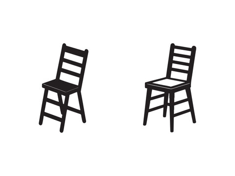 wooden chairs with slatted backs and seats on white background  furniture design elements