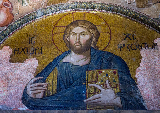 Mosaic of christ in the land of the living in the byzantine church of st. Savior in Chora, Edirnekapı, istanbul, Turkey