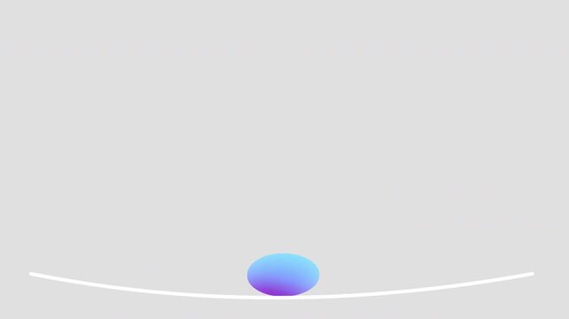 Ball to Cube on Elastic Line Loop Animation Color Variations Transparent Background