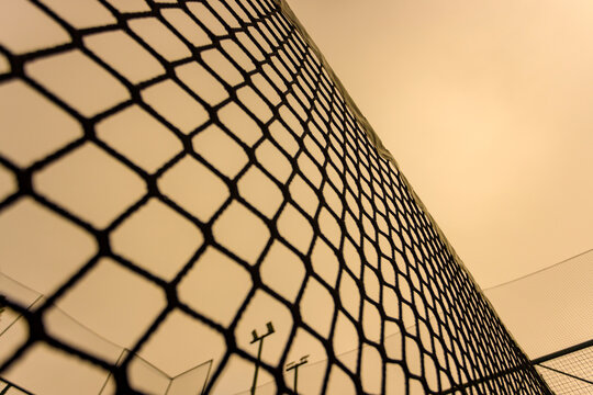 Net on Padel court background. Open tour poster for social media promotion mockup. Advertisement design. Padel Events and tournaments template. Copy space.