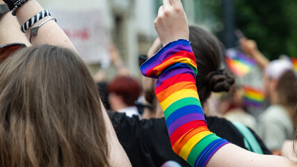 pride with rainbow flag - symbol of love and tolerance