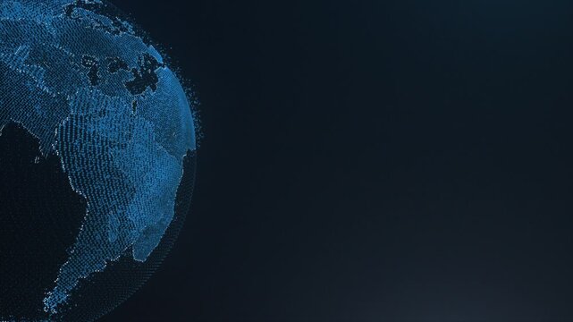 hologram globe rotating | abstract globe virtual planet Earth. Digital technology planet 4k footage