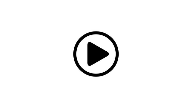 Minimalist play button animation, smooth ui interface for digital media and web