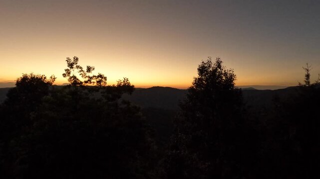 Cinematic Sunrise Time-lapse Over Himalayan Mountain Ridge In Mukteshwar Uttarakhand